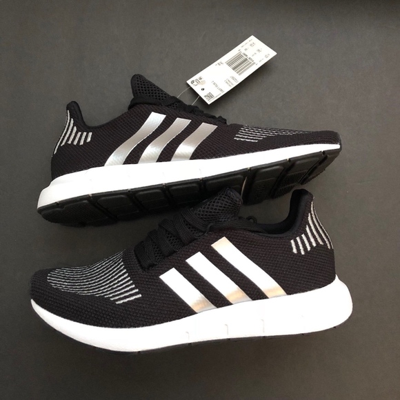 black and silver adidas swift run